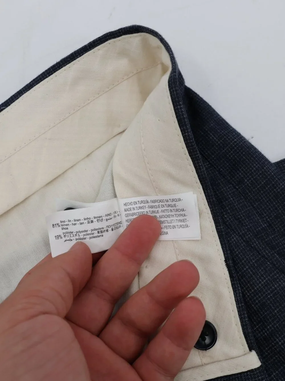 Zara Pants Men 34 36x32 Sartorial Tapered Leg Linen Blend Flat Front Blue preppy